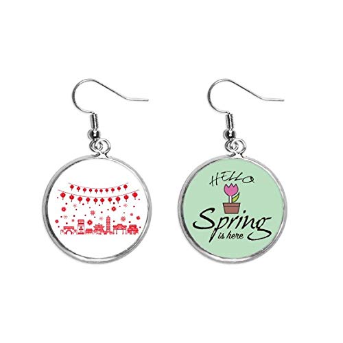 Pendientes de linterna china roja un regalo de joyería ideal para la primavera