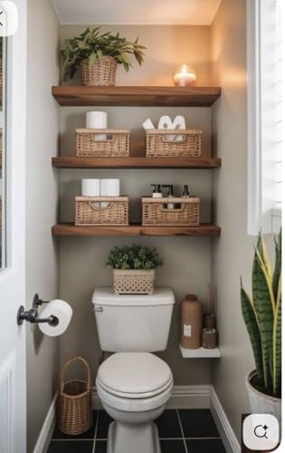 Image of Solid Wood Floating Wall Shelves Set of | Rustic Wooden Display Shelves for Living Room, Bedroom, Kitchen & Bathroom | Heavy Duty Wall Mounted Shelves (20 inches, 3 Shelves)