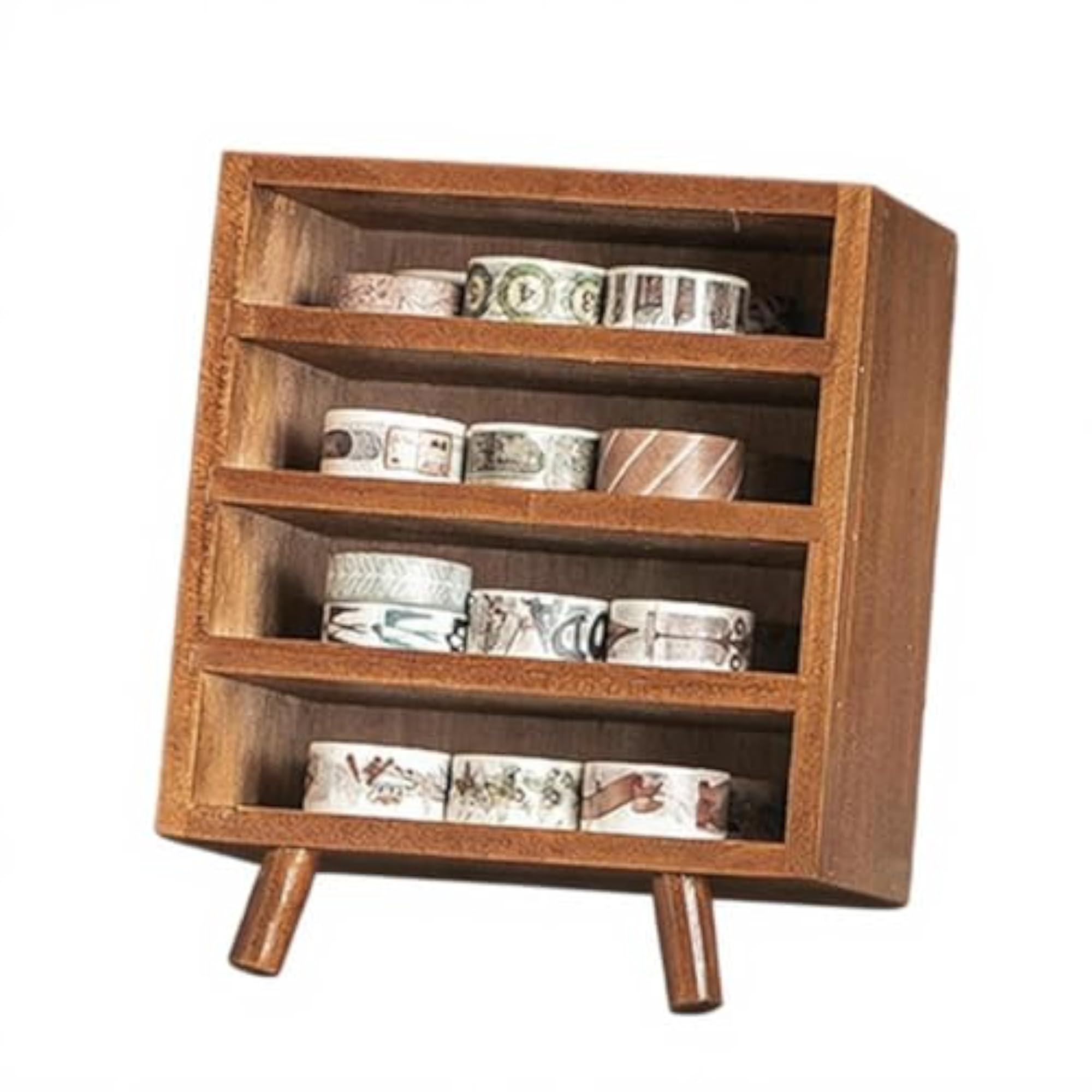 Wood Lipstick Organizer, Multitier Dustproof Makeup Storage Box