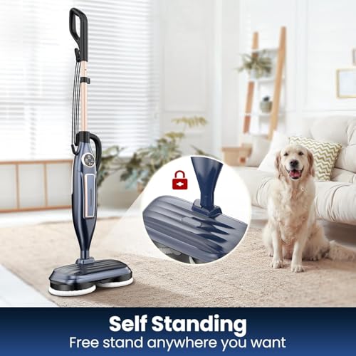 Image of DEVOAC VM6 Scrubbing Steam Mop with Rotating Mop Pads, 10 in 1 Steam Mop, Lightweight Spin Mop & 3 Steam Modes for Hard Floor Laminate Marble Floors (Ink)
