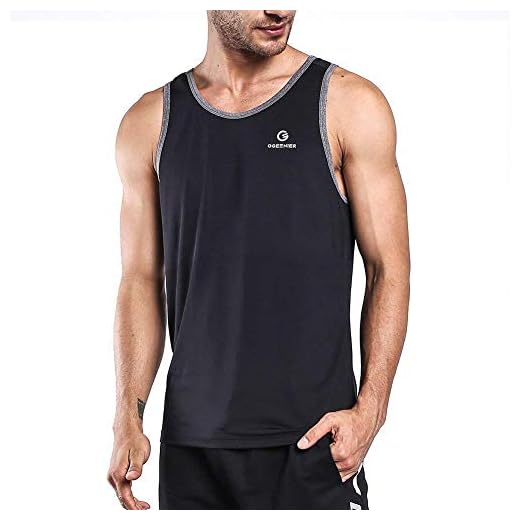 Ogeenier Herr löpning linne tröja fitness linne singlet, snabbtorkande sport träningsväst ärmlös t-shirt