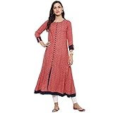 YASH GALLERY PLUS SIZE r Printed Women’s Rayon Anarkali Kurta, kurti, kurtis for women Red
