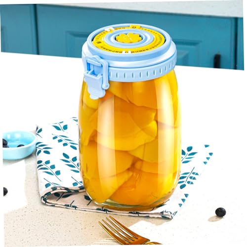 Kit de fermentation pour levain 1000 ml avec date et évent, lot de 2 bocaux réutilisables - 3