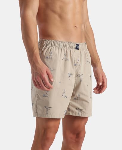 Image of Jockey US57 Men Super Combed Mercerized Cotton Woven Printed Boxer Shorts with Side Pockets (Pack of 2, Prints May Vary)