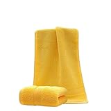 JININQ 2 Piece 100% Cotton Soft Hand Towels 13.4' x 29.5',Premium Face Towels Set for Bathroom,Gym,Home (Yellow)