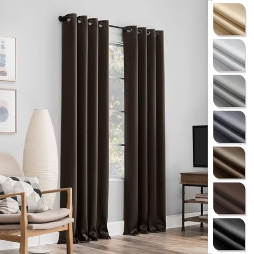 Rideau thermique toutes saisons 225 x 235 cm opaque et isolant pour la maison