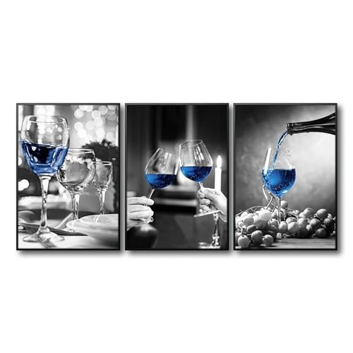 Impression champagne bleu affiche toile de qualité supérieure pour décoration murale art