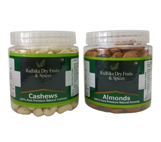 Radhika Dry Fruits & Spices 100% Pure & Organic California Almonds & Cashews Healthy Protein-Rich, & Fiber-Packed Nutritious & Delicious Deluxe Size, Crunchy Nuts Almonds 250g + Cashews 250g (B0DFY4J3RG) Amazon Price History, Amazon Price Tracker