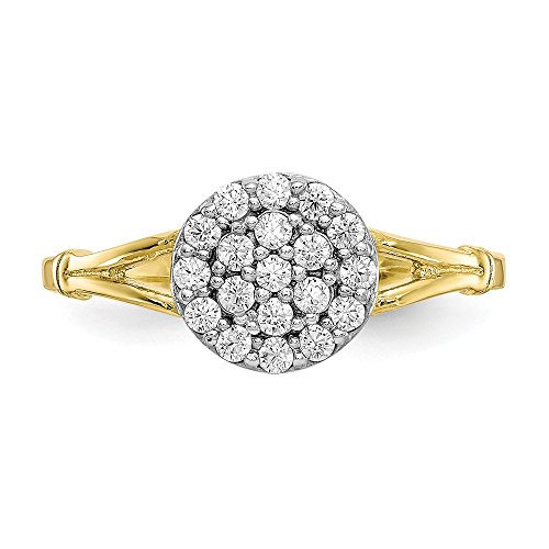 Sonia Jewels Size - 4-10K Yellow Gold Cz Cubic Zirconia Cluster Ring (1 To 8 Mm) #TOP4