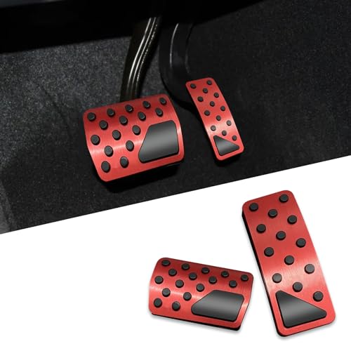 Lecctso Car Pedal Covers, Accelerator Gas and Brake Pedal Covers, Premium Aluminum Alloy Non-Slip...