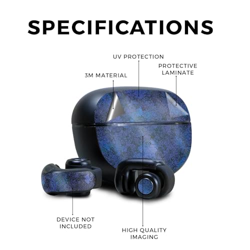 Image of Glossy Glitter Skin Compatible with Bose Ultra Open Earbuds - Blue Ice - Premium 3M Vinyl Protective Wrap Decal Cover - Easy to Apply | Crafted in The USA by MightySkins
