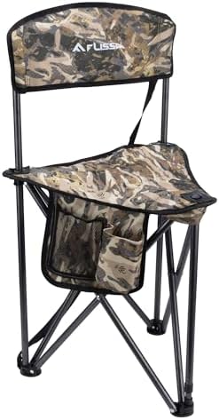 FLISSA Folding Camo Hunting Chair, Durable with Dual Storage Pockets, High Weight Capacity, Heat and Impact Resistant, Portable Design