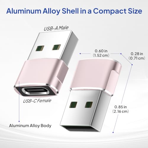 Image of USB C Female to USB Male Adapter 4-Pack,Type A Charger Cable Plug Connector for iPhone 11 12 Pro Max Mini,XR SE,Airpods iPad 8 Air 4,Samsung Galaxy Note 10 20 S20 Plus S21 21 Ultra,A71,Google Pixel 5