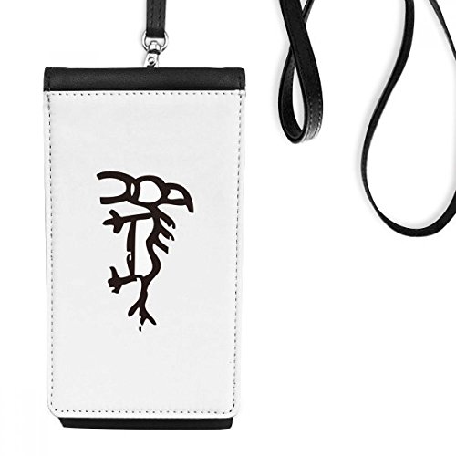 Faux cuir smartphone bourse hanging téléphone noir porte-monnaie zodiaque