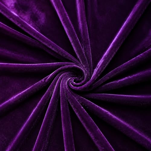Tissu en Velours écrasé 200 x 155 cm, Tissu décoratif, Violet foncé