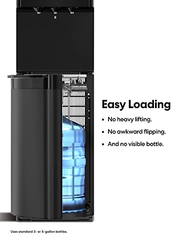 Brio Self Cleaning Bottom Loading Water Cooler Water Dispenser – Black Stainless Steel - 3 Temperature Settings - Hot, Room & Cold Water - Ul / Energy Star Approved #TOP4