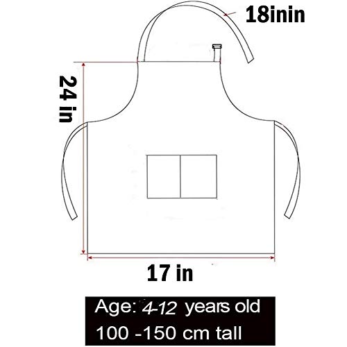 Tamicy 10 Pieces Kids Chef Hat And Apron Set - Child Kitchen Bib Aprons With Pockets Girls Boys Chef Hats For Cooking Baking Gardening Painting Wear (Rose Red,Green,Blue,Orange,Purple) #TOP1