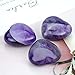Marrywindix 10 Packs 1 Inch Healing Crystal Natural Amethyst Heart Love Carved Palm Worry Stone Chakra Reiki Balancing