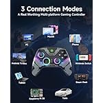 EasySMX X15 PC Controller - Enhanced Wireless Bluetooth Controller with Hall Joysticks/Hall Triggers/RGB Lighting - No Stick Drift, No Dead Zone - Work for Windows PC, Android, Steam and Switch - Image 3