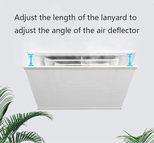 Adjustable Air Conditioner Deflector for Ceiling AC - Prevent Direct Airflow, Easy Installation, Oxford Cloth & Stainless Steel, 45cm x 45cm, Ideal for Home Comfort