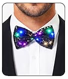Yonamix Light Up Bow Tie Black Led Sequin Bowtie for Men (1 Black)