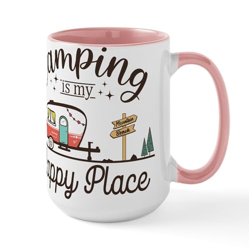 Taza de cerámica 15 oz Camping Is My Happy Place miniatura 1