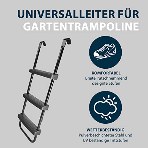 HUDORA Universalleiter - rutschhemmende Trampolinleiter mit breiten Stufen - höhenverstellbare Sicherheitsleiter für’s Trampolin - hochwertige & UV-beständige Leiter für viele Trampolinhöhen