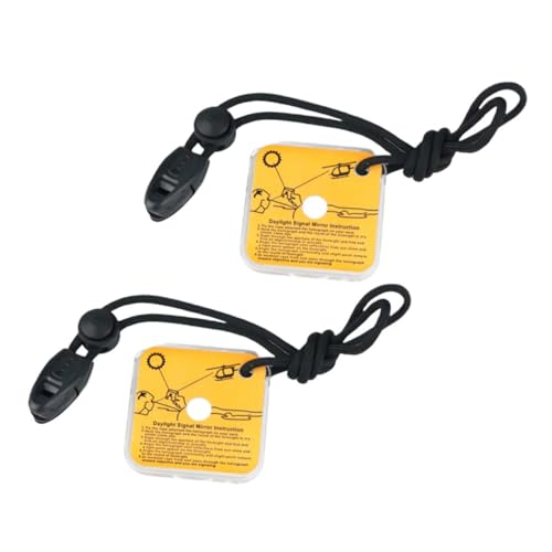 ibasenice 2Pcs Outdoor Survival Reflective Signal Mirror for Emergency Use High Reflectivity Camping Tool for Hiking Kayaking and Outdoor Adventures Durable and Portable