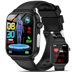 2025 Nuovo Smartwatch Uomo con ECG/Acido Urico/Pressione Sanguigna/Sonno/BMI/Temperatura Corporea/Cardiofrequenzimetro,1,96"Orologio con Funzione Telefono,Pulsante SOS,IP68 iOS Android