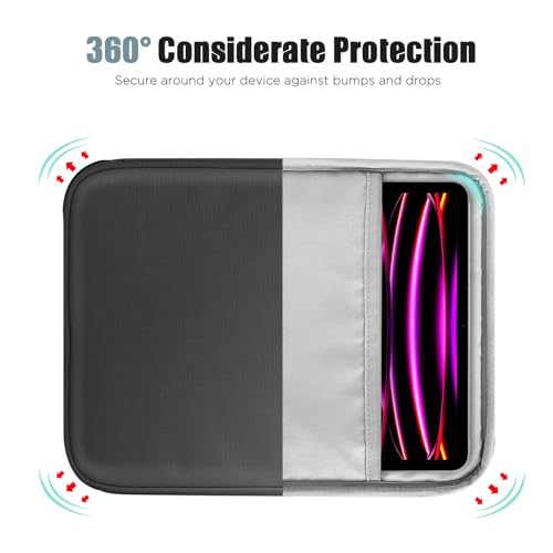 Image of TiMOVO 13 Inch Tablet Sleeve with Pocket, Black | For iPad Air 13 inch M3 2025, iPad Pro 13 inch /12.9 inch, Galaxy Tab S9 /S10 Plus /S9 FE+ 12.4 inch, Remarkable Paper Pro 11.8 inch