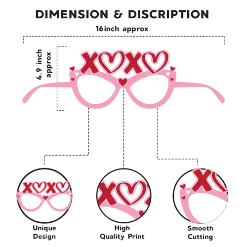 Image of Festiko Set of 6 Pcs Valentine's Day Party Glasses, Love Glasses For Couples, Valentine's Glasses Photo Props