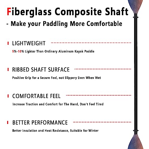 Wonitago KAYAK PADDLE002-WAVE ORANGE Kayak Paddles Fiberglass Paddle thumb #2