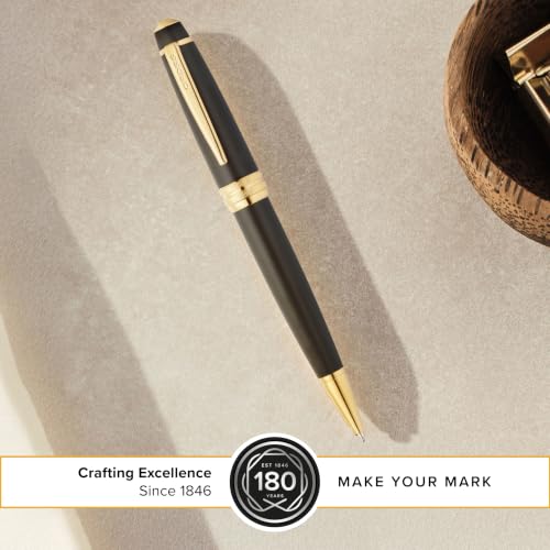 Image of Cross Bailey Matte Black Ballpoint Pen with 23KT Gold PVD Appointments - Smooth Writing, Presented in a Premium Gift Box