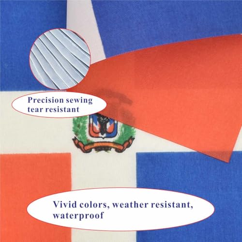 Image of 2 Pack Dominican Republic Flag Banner String Small Mini 66 Feet 60 Pcs Dominicana Hanging Flags Decoration