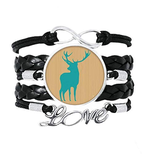 Bracelet en cuir bleu orné d'un cerf le cadeau idéal pour passionné de nature