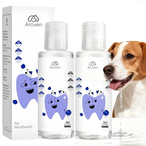 Aroven Dental Dog 7.05oz Dog Water Additive for Dental Care Dental para Perros Specialized Dental Care Formula Odorless & Flavorless Formula to Fight Tartar Promote Healthy Gums (2 PCS)