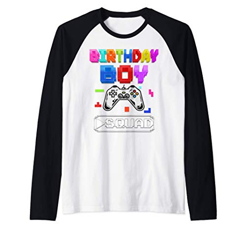 Video Gamer Birthday Boy Squad Family Matching birthday Maglia con Maniche Raglan