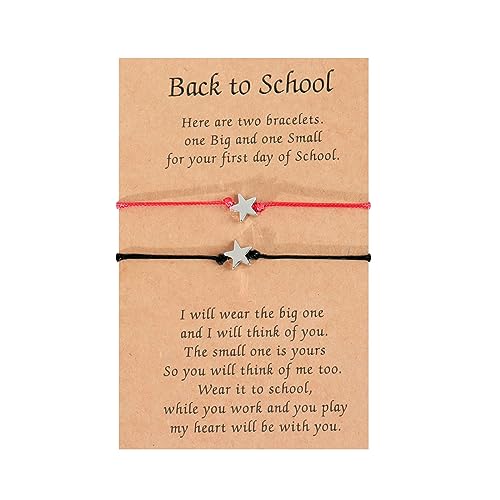 HUASAI Back to School Outfits First Day of School Bracelet Mommy and Me Matching Wish Bracelets Set Back to Schools Gifts Stuff Supplies