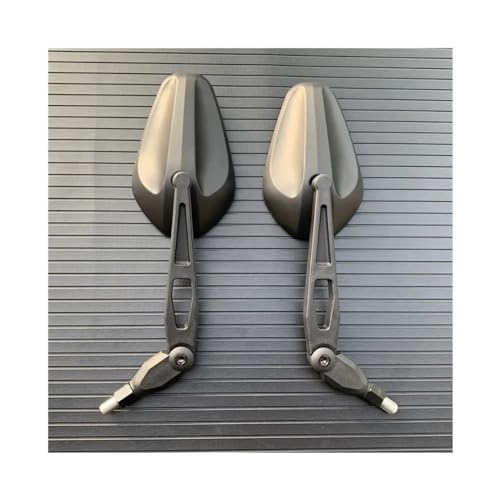 Espejo retrovisor universal 10mm ovalado plegable negro para manillar moto