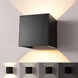 INHDBOX LED Dimmable Up and Down Lights Wall Lamp, Aluminum Waterproof Outdoor Wall Lights, 7W 3000K