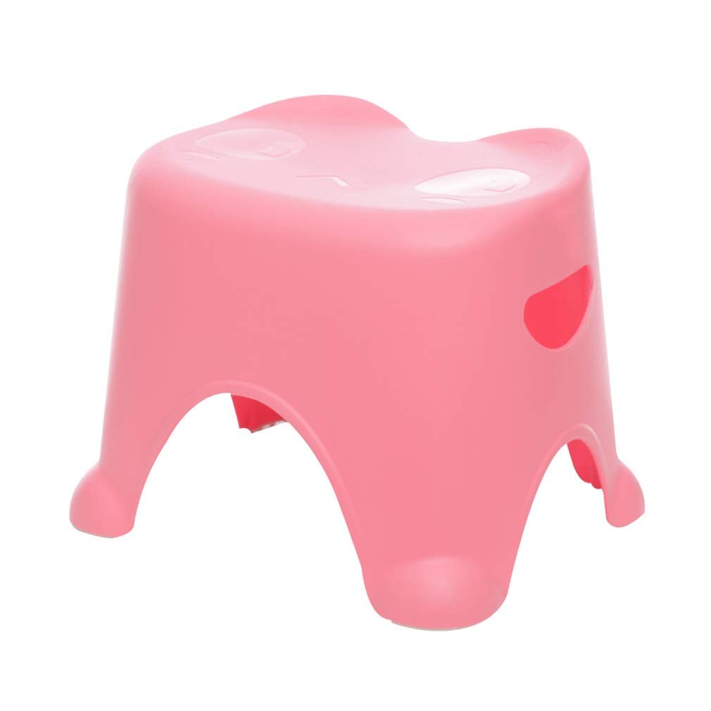 Chair Stool Low Stool Multipurpose Plastic Thicken Non-slip Portable Round Creative Living Room Bathroom Small Stool Change Shoe Bench Coffee Table Leisure, Green ，Pink