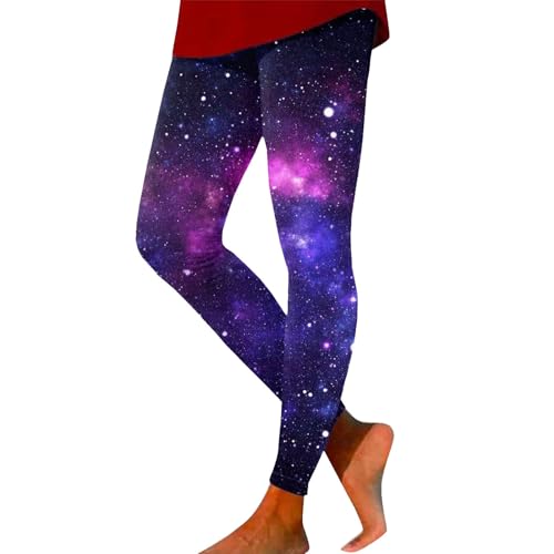Generisch Legging Galaxy pour femme - Pantalon de yoga taille haute avec imprimé planétaire - Pantalon extensible coloré pour femme comme costume ou sport,...