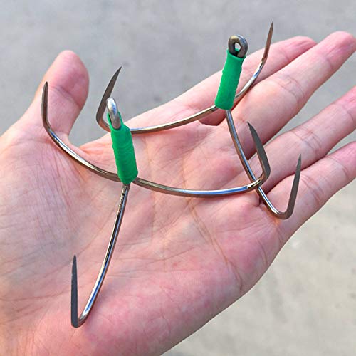 Ganchos de pesca, 10 peças de ganchos trible âncora afiados à mão anzóis de pesca – Pequeno