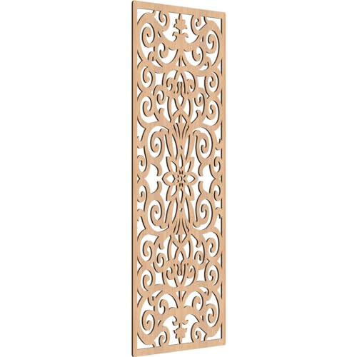 Image of Buel Decorative Pierced Fretwork Wood Wall Panels, 25 3 /8 inchW x 64 3 /8 inchH x 1 /4 inchT, Hickory