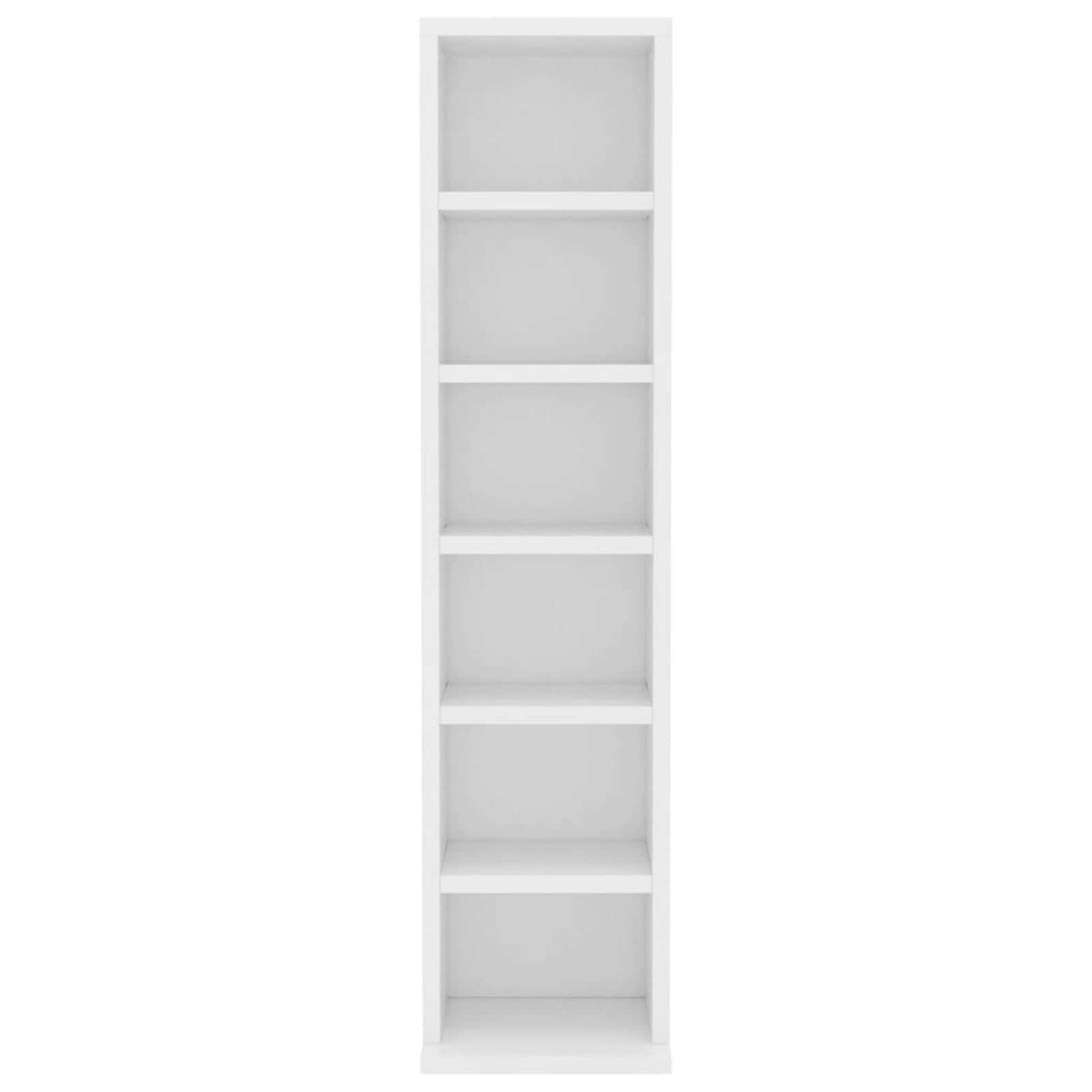 Homgoday CD-Schrank mit 6 offenen Fächern, 21 x 20 x 88 cm, Holz, CD- und DVD-Regal, für Wohnzimmer, Schlafzimmer, Büro
