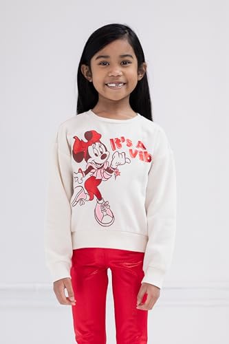 Image of Disney Minnie Mouse Frozen Princess Girls Fleece Sweatshirt & Iridescent Leggings Set Toddler to Big Kid Sizes (2T - 14-16)