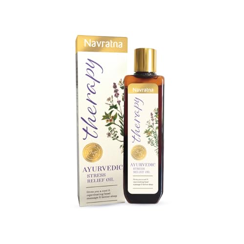 Navratna Therapy Stress Relief Oil | With Ashwagandha, Bhrahmi & Lavender Essential oil | Ayurvedic Hair Massage Oil for Stress Relief & Sleeplessness | Cooling For Headache Relief | Aromatherapy Oil For Men & Women | Relaxing & Rejuvenating Massage  (B08RFK1QG7) Amazon Price History, Amazon Price Tracker