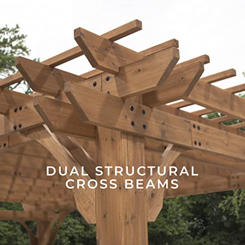 Backyard Discovery Beaumont 16 Ft. X 12 Ft. All Cedar Wooden Pergola Kit For Backyard, Deck, Garden, Patio, Outdoor Entertaining | Wind Rated At 100 Mph #TOP7