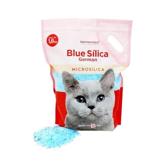 GERMANHART Areia Higienica para Gato com Cristais de Silica e Cristais Azuis Antiodor/Neutraliza os Odores/Alta Durabilidade/Sem Sujeira - 1,8kg (Microsílica - Cristais Azuis Antiodor)