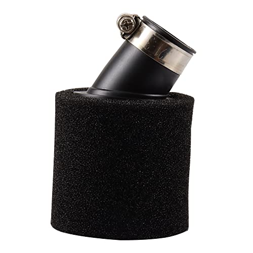 GOOFIT 28 mm Filtre à air Noir Angle biseauté Double Mousse éponge de Remplacement pour 50-150 CC Dirt Bike Moto Go Kart ATV Quad Scooter.